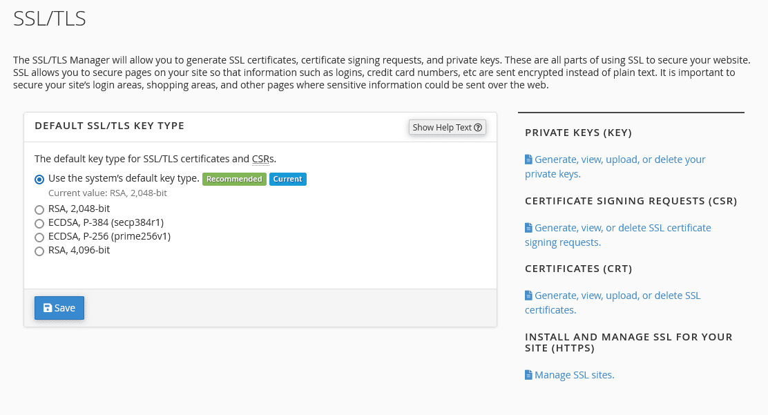 Manage SSL Sites
