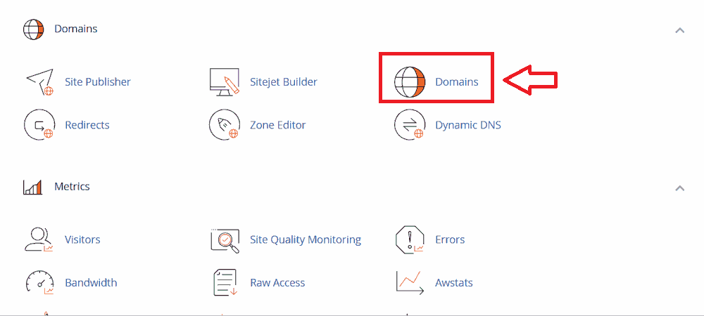 بخش Domains در Tools